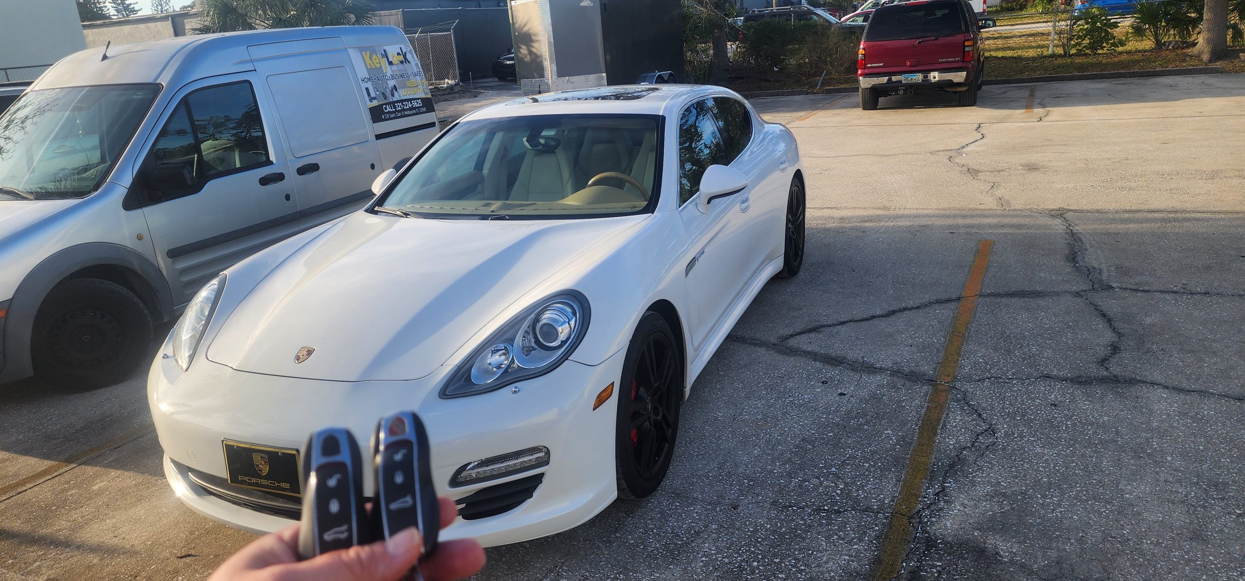 Porsche key and BCM module removal for spare key programming by Key-En-Lock Brevard County FL