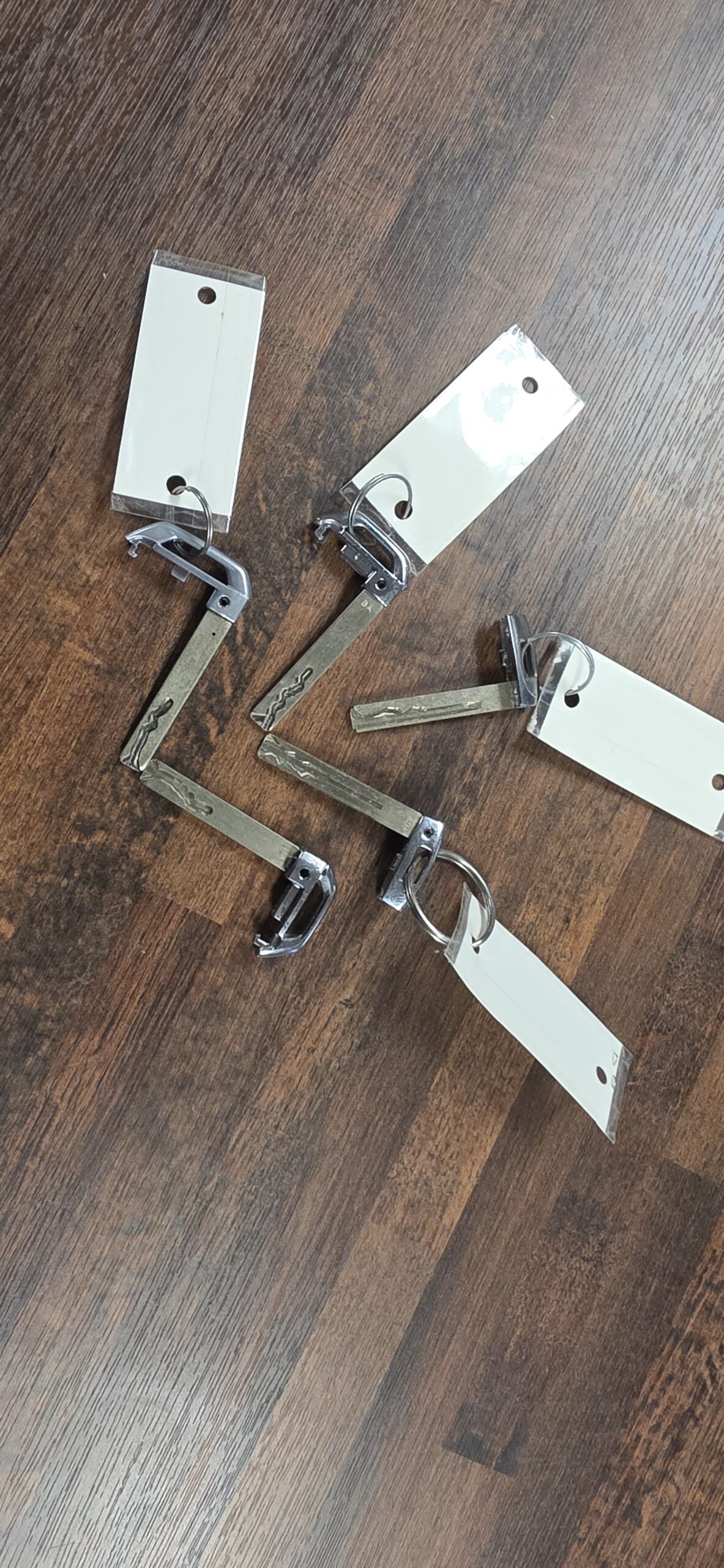 Insert key removed from a key fob showing the emergency key blade